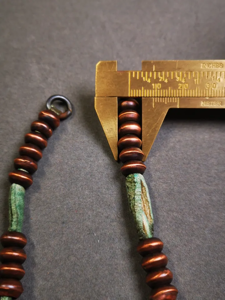 Gandhanra 9mm Tibetan Buddhist Prayer Bead Counters for 10-20mm Mala,with Agate Pendant,Made of Red Copper