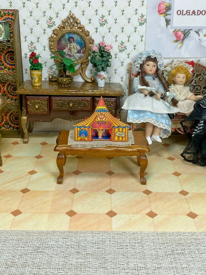 Tutorial. Miniature puppet circus in two sizes. Photo tutorial. Digital printing.