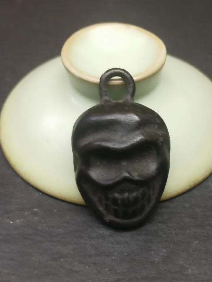 Gandhanra Handmade Skull Citipati Amulet,Smasana Adhipati Pendant,Bhairava Mask,Made of Thokcha,30 years old