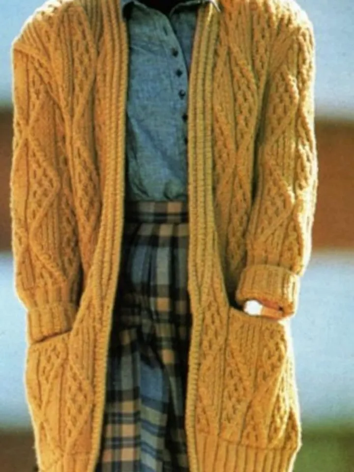 Cardigan knitting pattern, long cardigan knitting pattern, aran cardigan knitting pattern pdf
