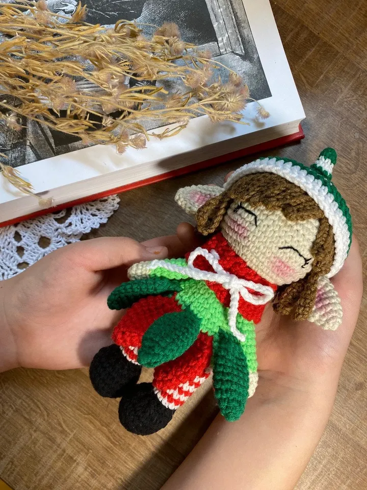 PDF Christmas Elf Doll, Christmas amigurumi pattern, Christmas ornament Elf, Christmas decoration Christmas crochet Amigurumi Christmas Doll