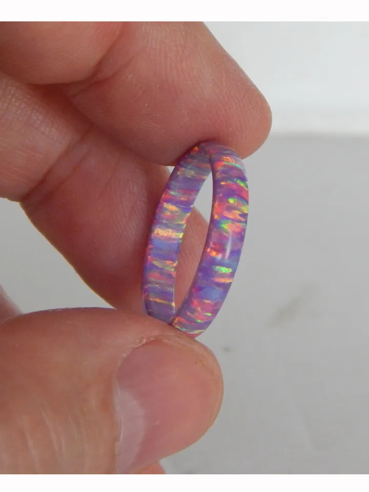 Solid opal ring. Very beautiful opal ring lavender color. Solid opal band.
