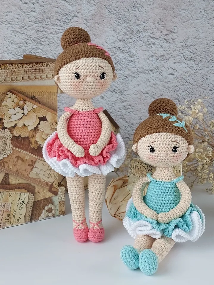 Crochet pattern of dolls in English. Crochet balerina doll. Pattern doll. Crochet pattern doll. Tutorial crochet doll