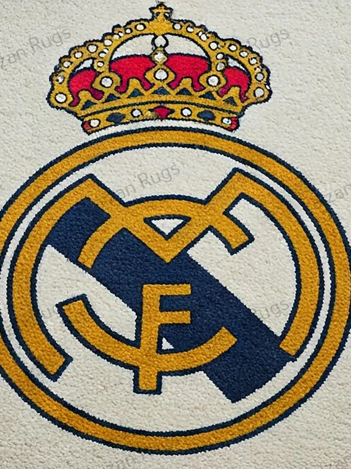 Buy Real Madrid Rug Hand-Tufted 100% Woolen Rug Handmade Area Rug Carpet for Home| Bedroom Rug| Living Room Rug | kids Room | Players rug