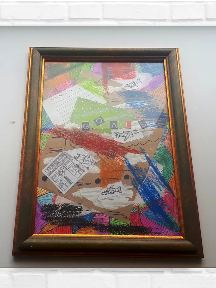 Conceptual Art, Collage with Undefinied Goals, Mixed Media Contemporary Art