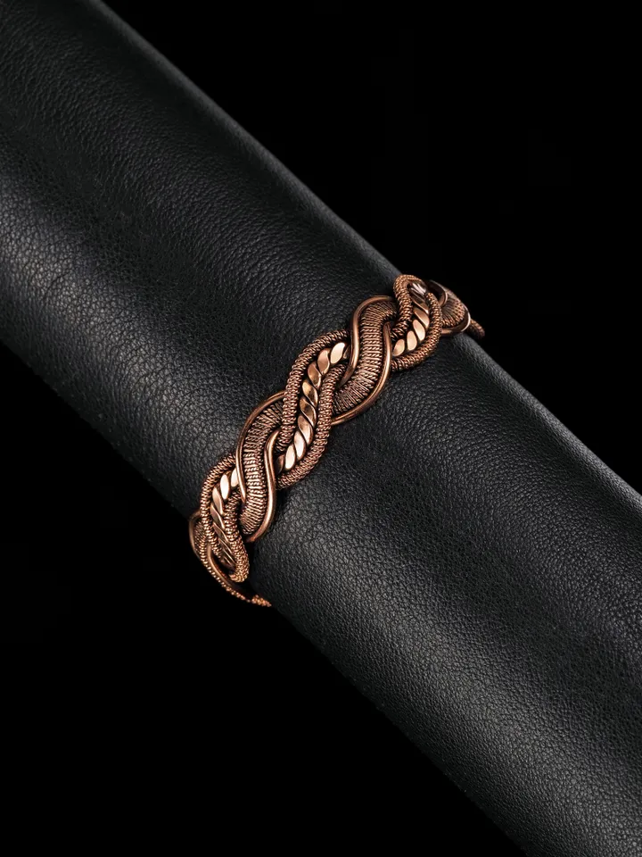 Woven copper wire bracelet Antique style handcrafted copper jewelry Unique gift