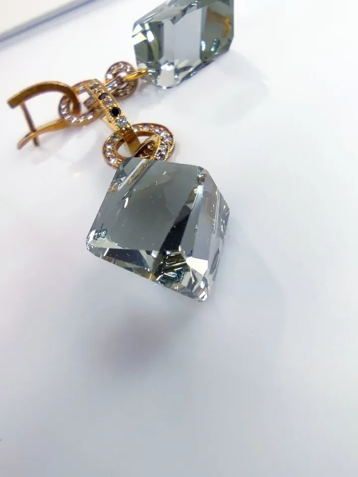 Earrings with Swarovski crystals. Disassemblable silver\gold\zircons