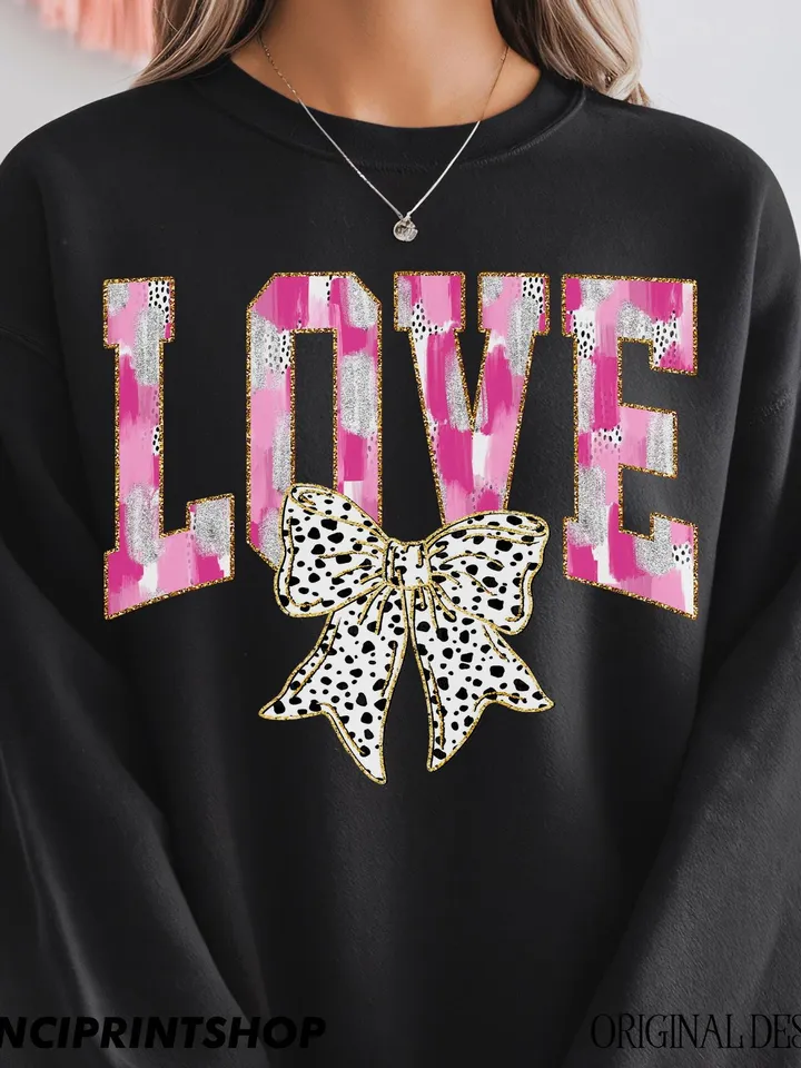 2 files, Love png, Coquette Bow Valentines png, Love Sublimation, Brushstroke Valentines png, Valentines Shirt Sublimation, Pink valentines