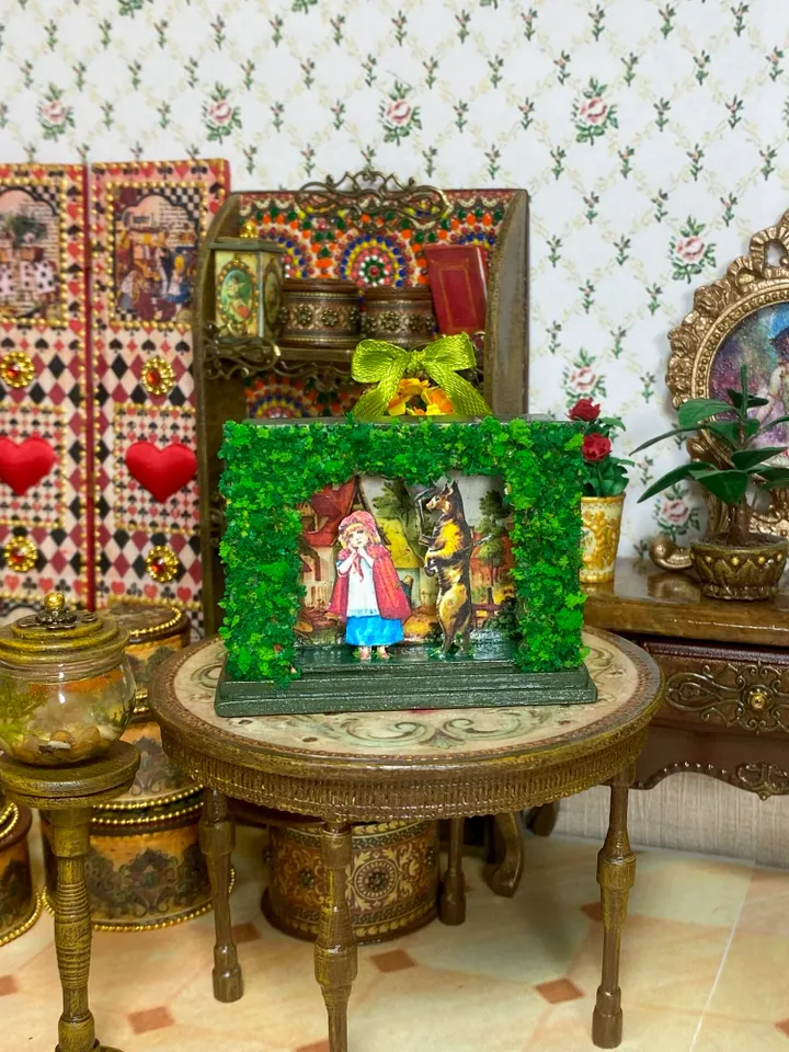 Tutorial. Miniature puppet theater based on the fairy tale "Little Red Riding Hood". Two sizes 1:12. 1:6.