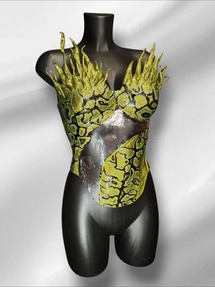 cuirass,snake print corset, armor, snake, women armor, corset