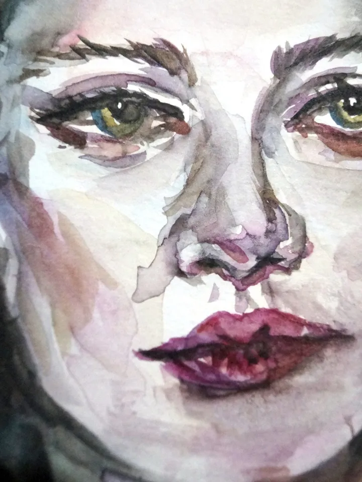 watercolor sketch "Charming girl"