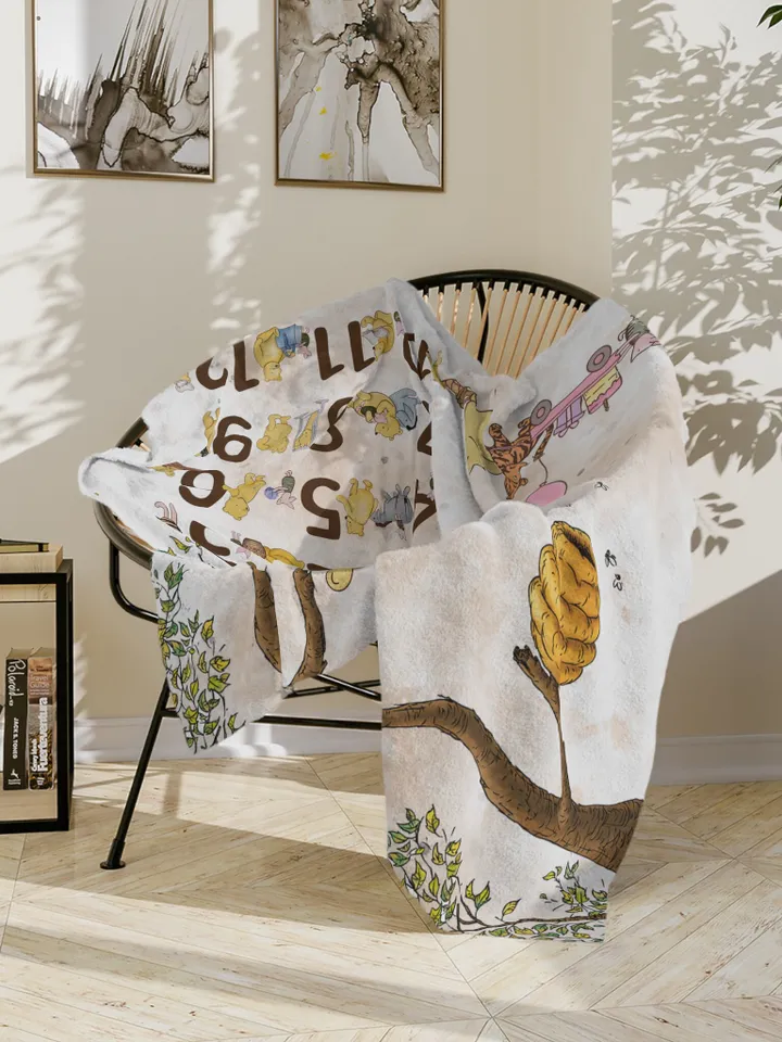 Personalized Milestone Blanket Winnie Pooh, Classic Winnie Pooh Milestone Blanket, Personalized Pooh Blanket, Hundred Acre Wood; wp00