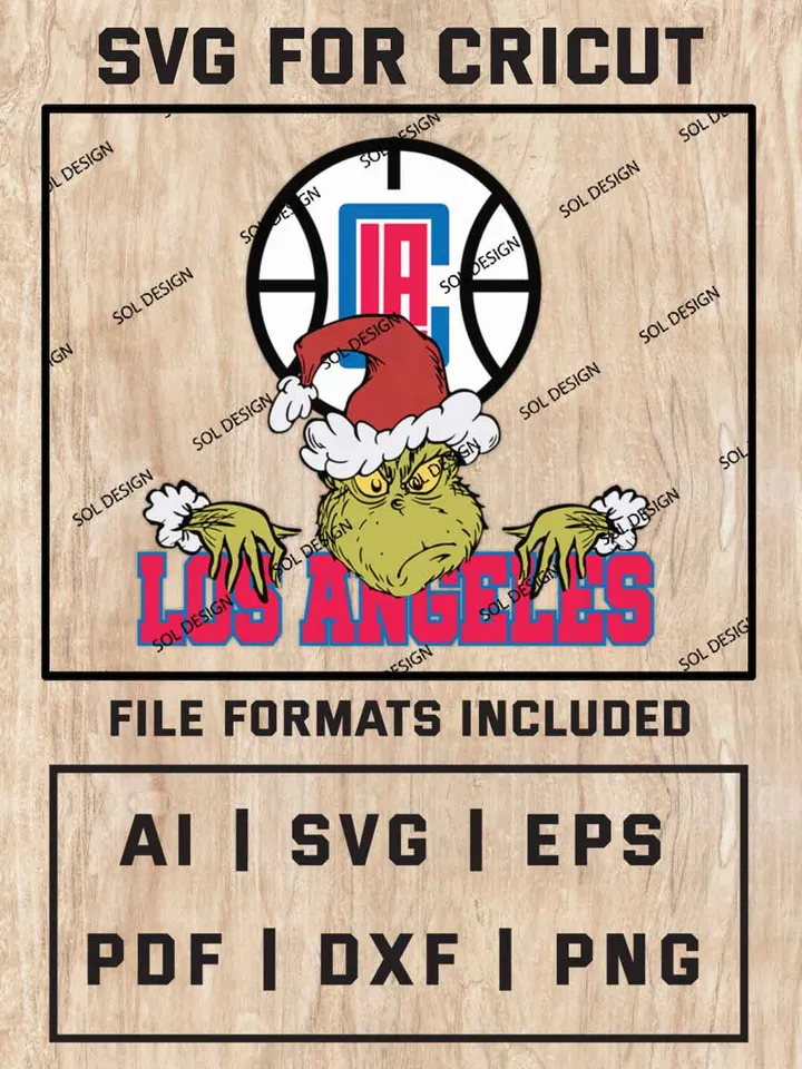 Grinch LA Clippers SVG, NBA SVG Design, NBA Los Angeles Clippers SVG, NBA Clippers Cricut, Christmas Svg, Grinch svg, Digital Download
