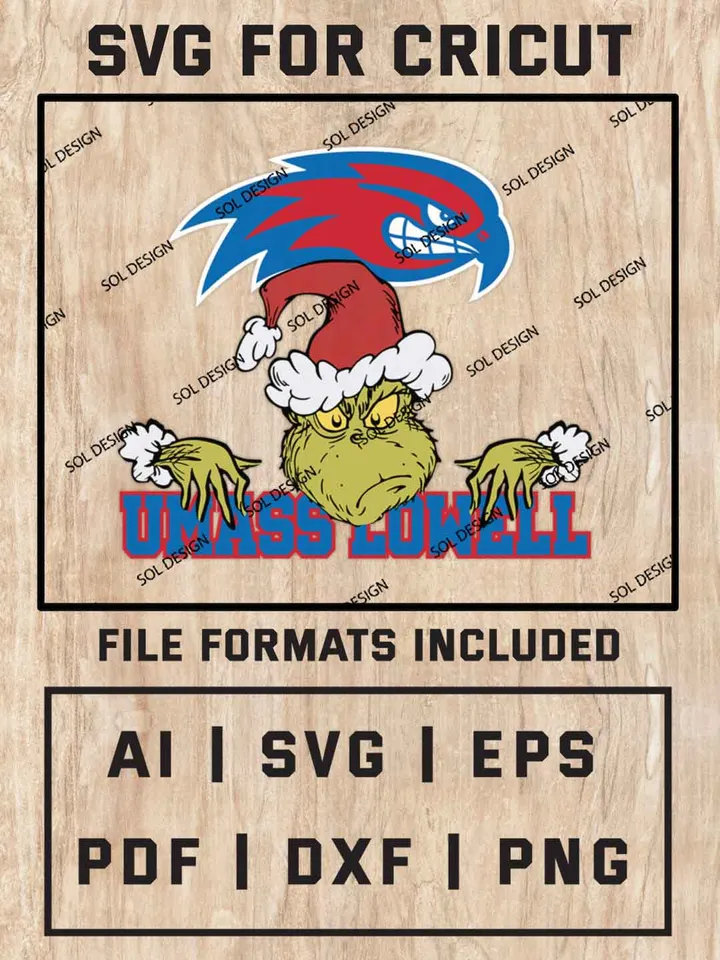 Grinch UMass Lowell River Hawks SVG, NCAA SVG Design, NCAA UMass Lowell River Hawks SVG, NCAA River Hawks Cricut, Christmas Svg, Grinch svg, Digital Download