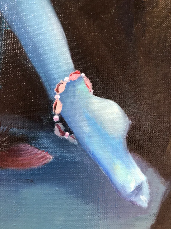 Octopus girl painting Underwater original oil artwork