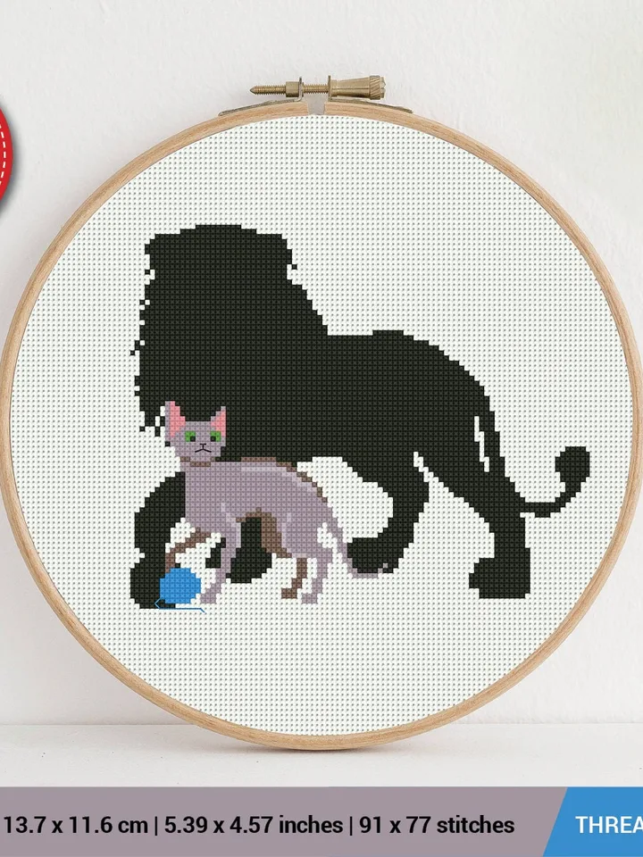 Cat Lion Cross stitch pattern | Embroidery Pattern | Instant Download | Embroidery Designs