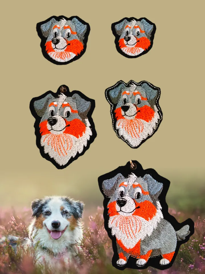 Set of machine embroidery designs "Australian Shepherd"