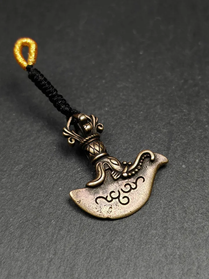 Delicate Small Kartika Amulet (Knife of the dakinis),Gandhanra Antique Tibetan Buddhism Protective Charm Pendant,31×27mm