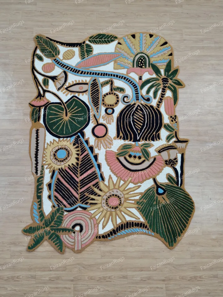 Buy 8x10 Aesthetic Hand Tufted Rug 100% Wool For Living Room, Bed Room, Kids Room In Any Size 10x14,9x12,8x10,6x9,5x8,3x5 Quick Up Guys!