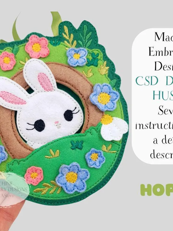 ITH Bunny House Bag Embroidery Design, Felt Rabbit Purse for Kids Pattern, 5x7 Hoop Digital File