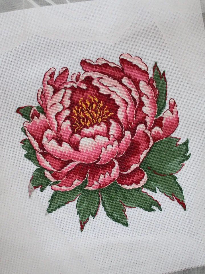 Cross stitch pattern Peony, PDF xstitch chart Flower