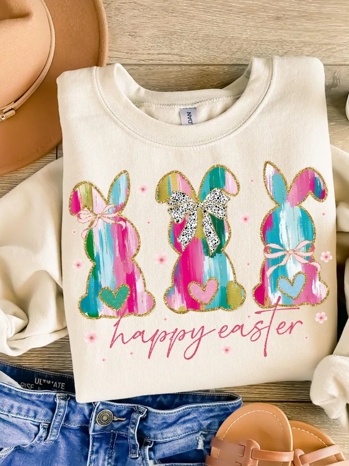 Happy Easter PNG, Coquette Easter Bunny Png, Retro Easter Png, Easter Coquette Png, Brushstroke Easter Png, Glitter Easter Png, Easter Girl