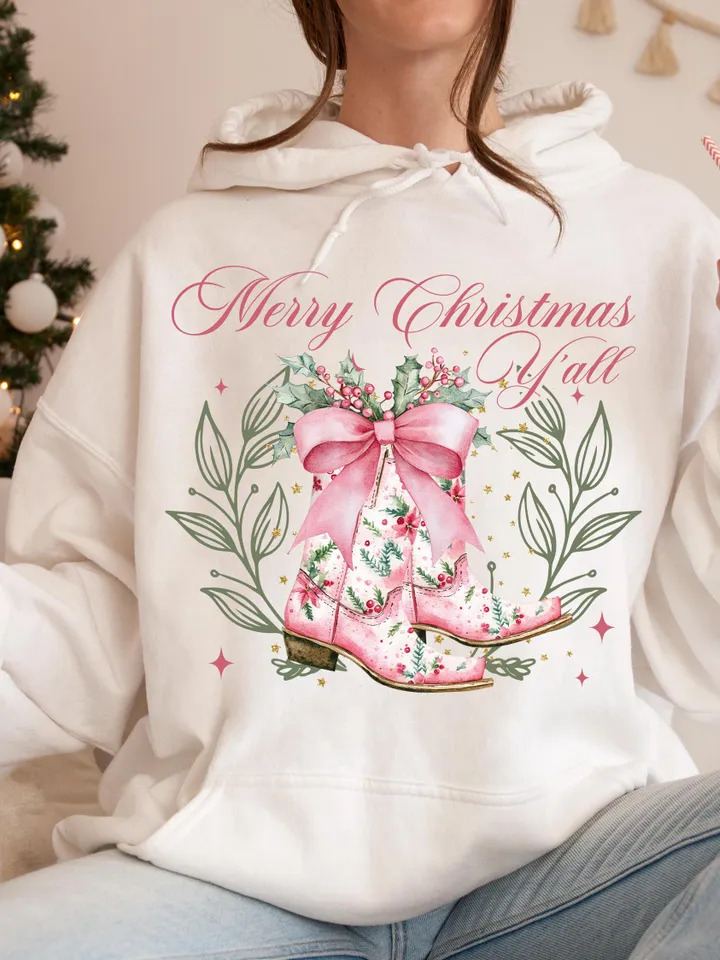 Cowboy Pink Christmas PNG, Merry Christmas png, Western Sublimation, Western Christmas png, Christmas png, Coquette country Christmas png