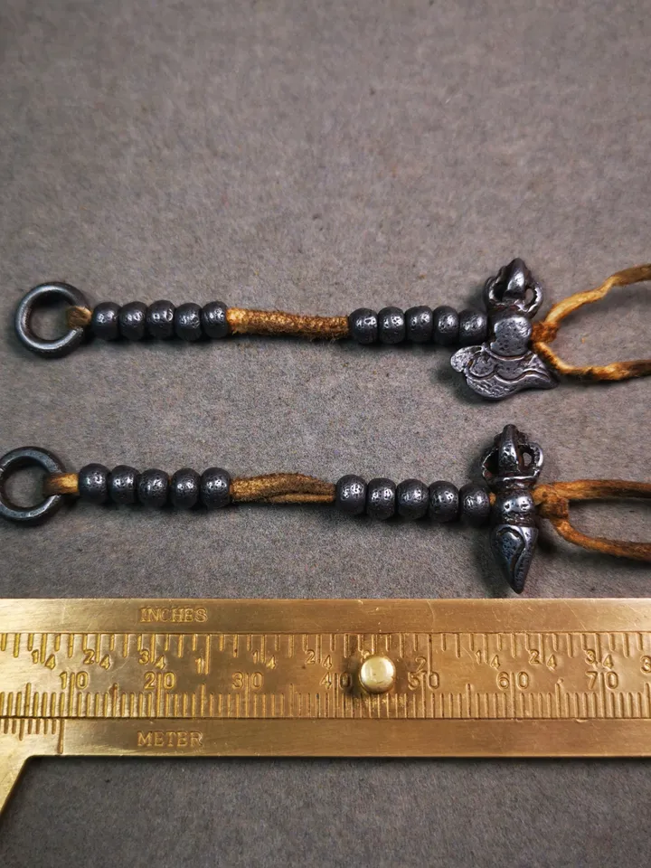 Gandhanra Handmade Tibetan Buddhist Mala Counters,Prayer Bead Counters,with Kartika and Kila Pendant,Made of Cold Iron