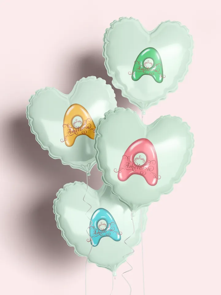 Amelia - name in Samantha style with bright letters, digital design