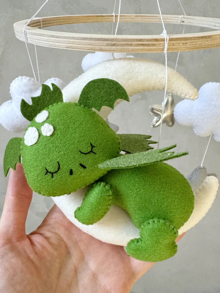 Dragon mobile baby Fantasy nursery crib mobile dragon