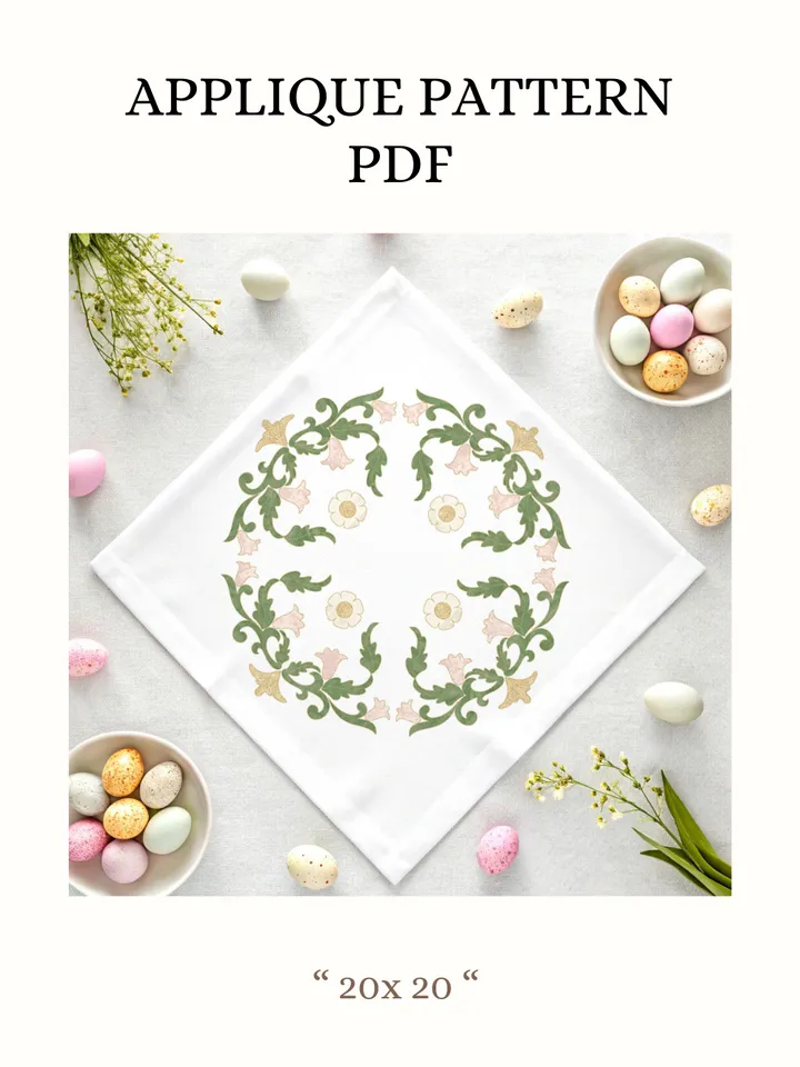 Floral Wreath Applique Quilt Pattern PDF