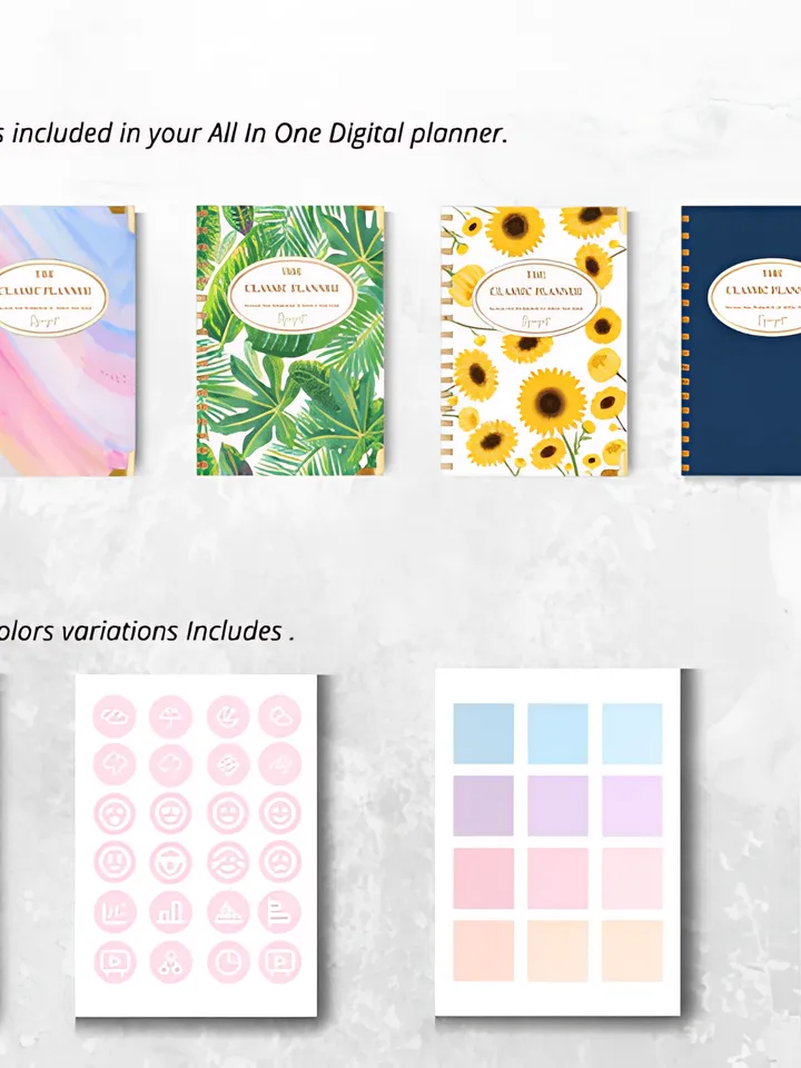 Undated Digital Planner Monday Starts
