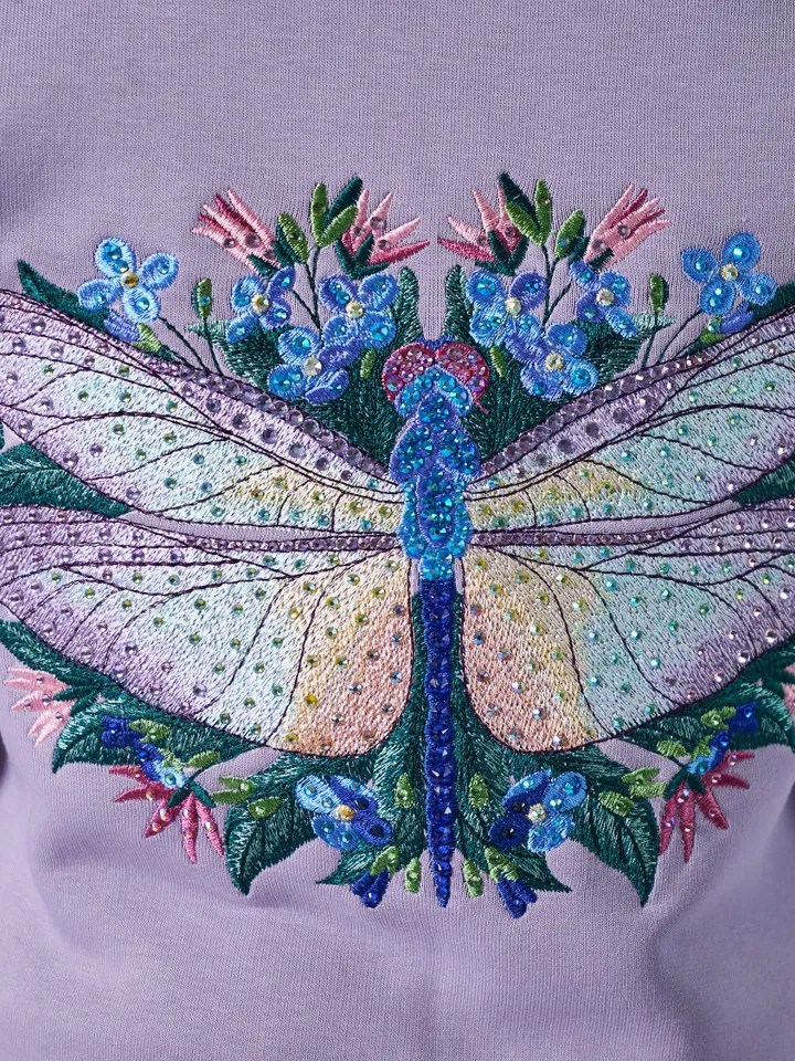 Machine embroidery design “Dragonfly in flowers”