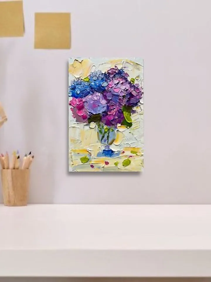 Hydrangea painting Small Original Painting Flower Art