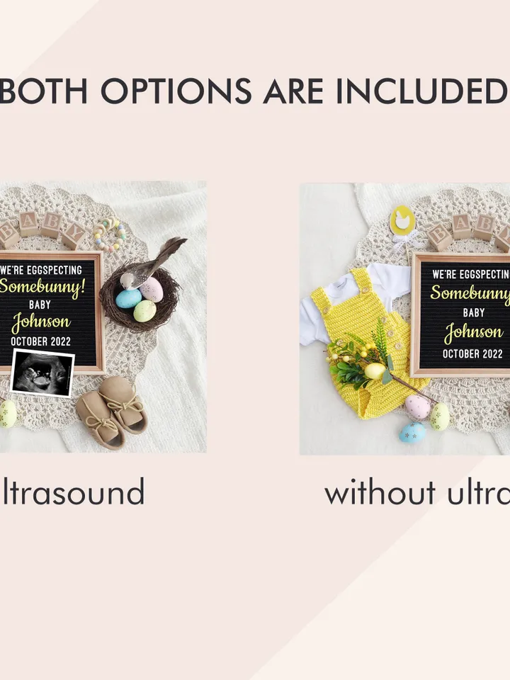Digital Pregnancy Announcement Easter Baby Announcement for Social Media, Editable Template Digital File