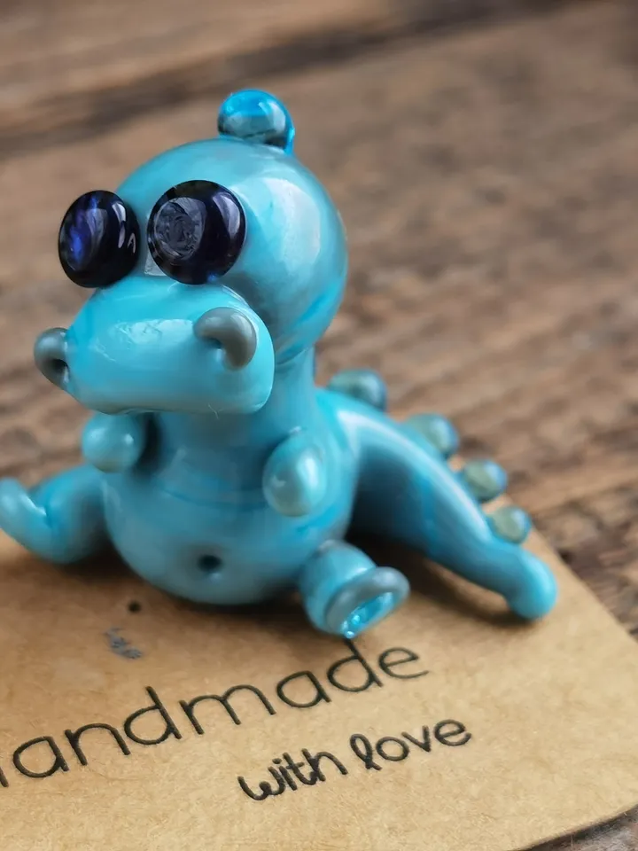 DINOSAUR ORNAMENTS Dinosaur figurine Glass dinosaur decor Miniature Dinosaur gift Dino figurine Glass figurines Tiny glass animals Dragon