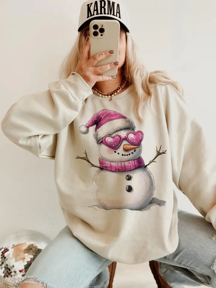 Cute Snowman Sunglasses PNG Design - Iridescent Snowman Design - Coquette Christmas Design - Snowman PNG - Winter Design - Cute Download
