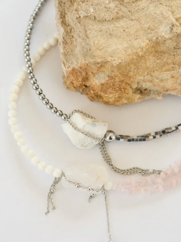 Designer necklace with natural stones