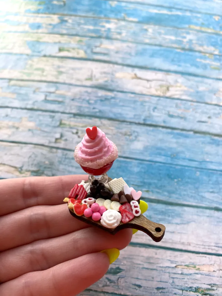 Miniature Valentine Day Board with Polymer Clay