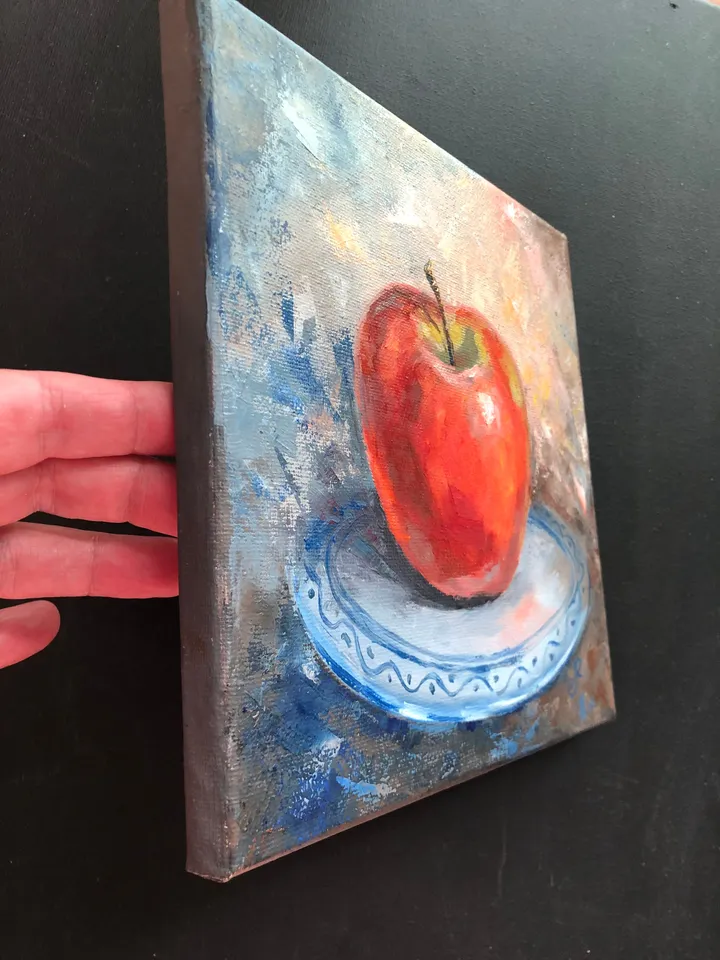 Apple Painting Fruits Oil Painting Original Kitchen Still life