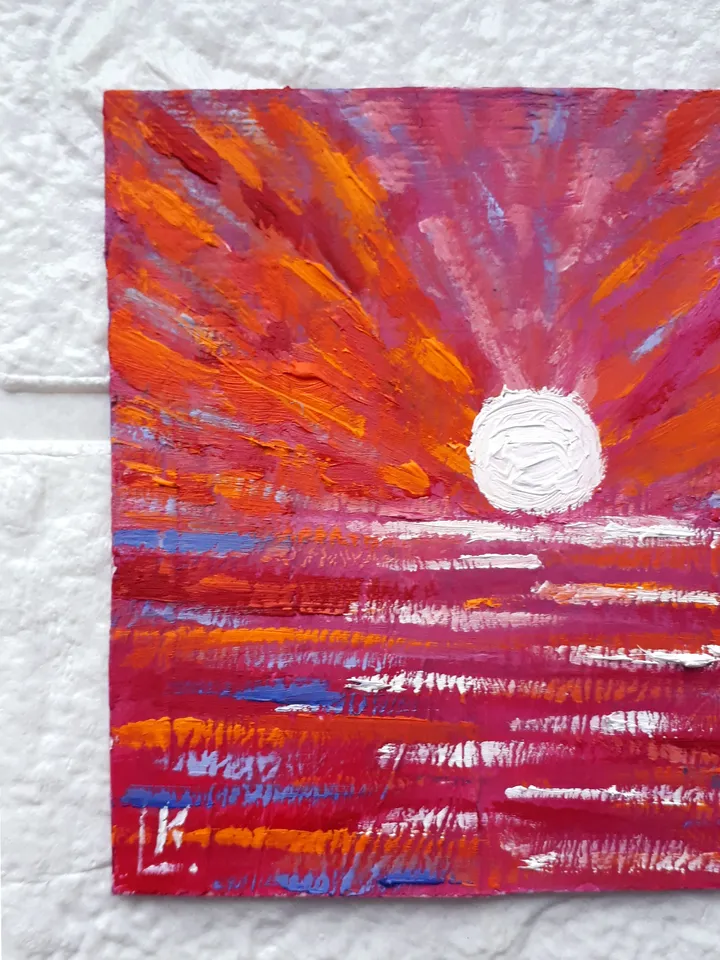 Sunset Miniature #3, Seascape Painting