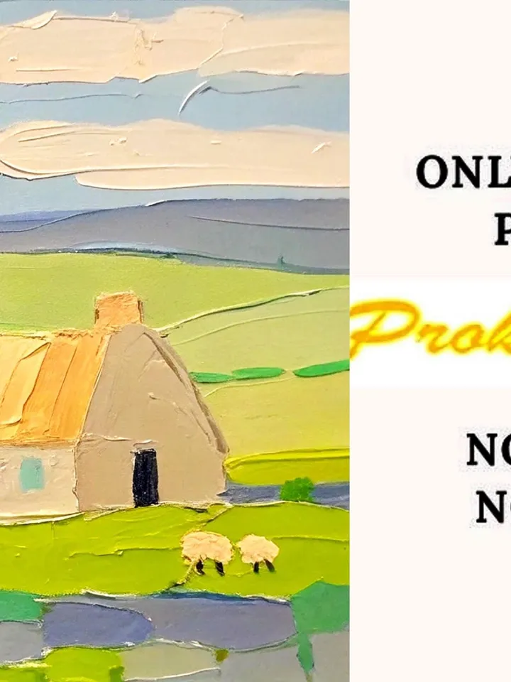 Ireland Painting Irish Cottage Original Art Sheeps Painting Landscape Impasto Oil Painting Farm Impressionist Art Gift by ArtProkopaloSv