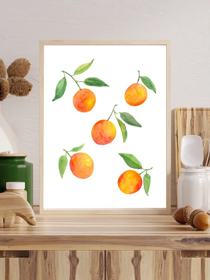 Orange Watercolor Painting Print Kitchen Fruit Wall Decor OrangePlant  Fruit Art Print Watercolor Orange Kitchen Wall Art Print Oranges Art