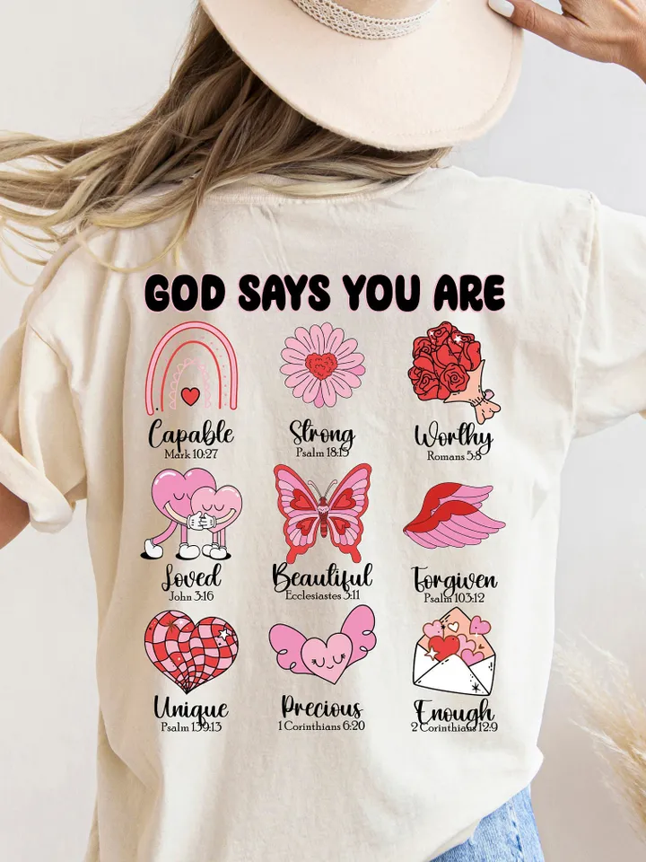 God says you are Valentine png, Jesus valentine png, valentine doodle png, christian valentine png, valentine bible verse png, valentine png