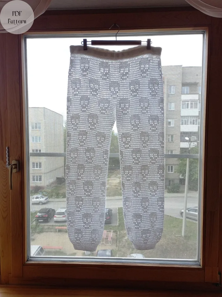 Crochet pattern skull pants, Pdf pattern of skull print pants, Halloween pants, Comfy pants, Cotton pants, Loose pants
