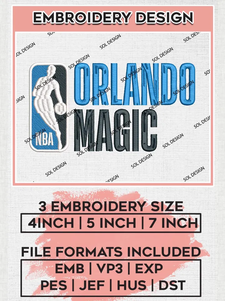 NBA Orlando Magic Machine Embroidery Files, NBA Logo Embroidery Files, NBA Orlando Magic, Machine Embroidery Pattern, Digital Download