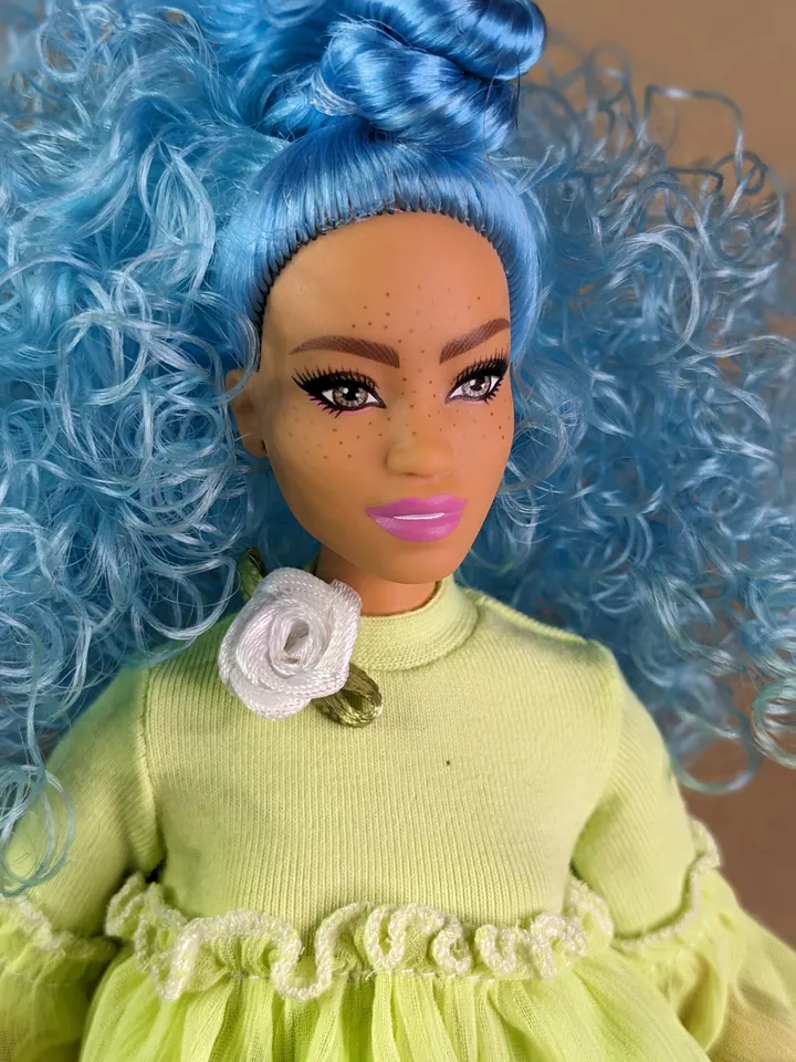 Handmade green puffy dress for 1/6 scale fashion female dolls