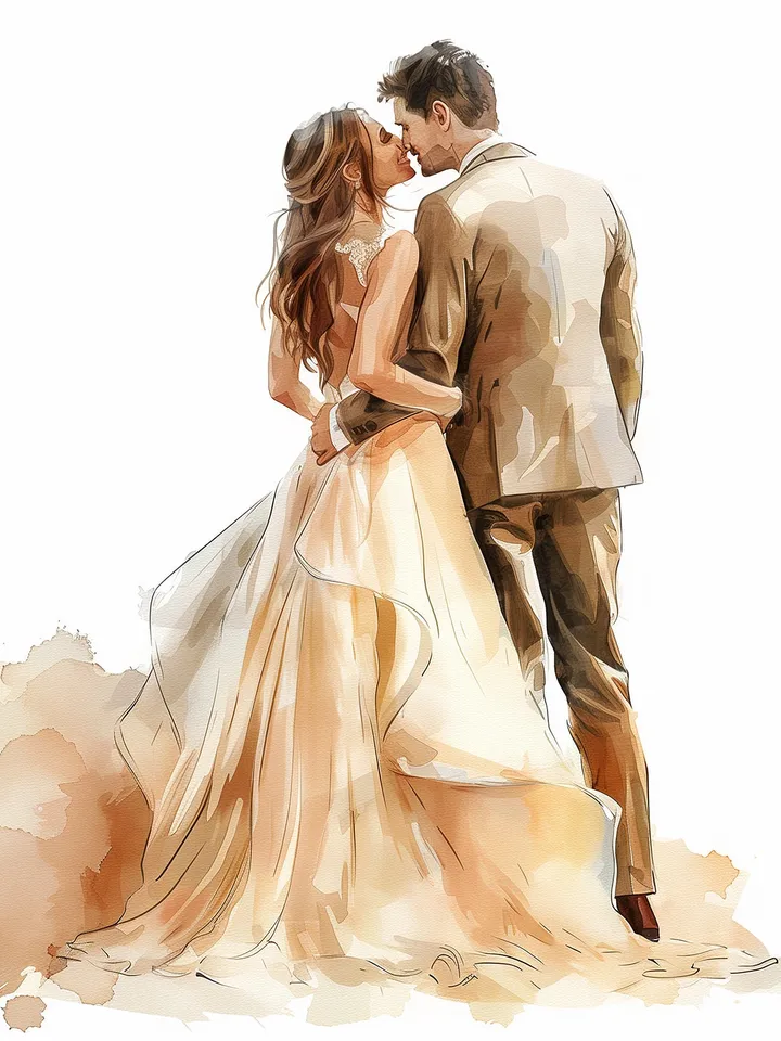 10 Wedding Couples JPG Clipart Bundle for Wedding Invitation, Printable Watercolor clipart, High Quality JPGs, Paper craft, junk journal