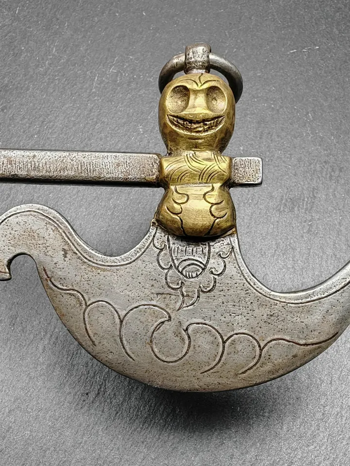Gandhanra Antique Tibetan Large Kartika Knife of the Dakinis | Trantic Buddhism Ritual Implement for Dharma Practitioners