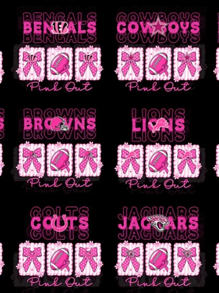 Bundle Pink Out NFL PNG, NFL Pink Out PNG, NFL Breast Cancer Awareness